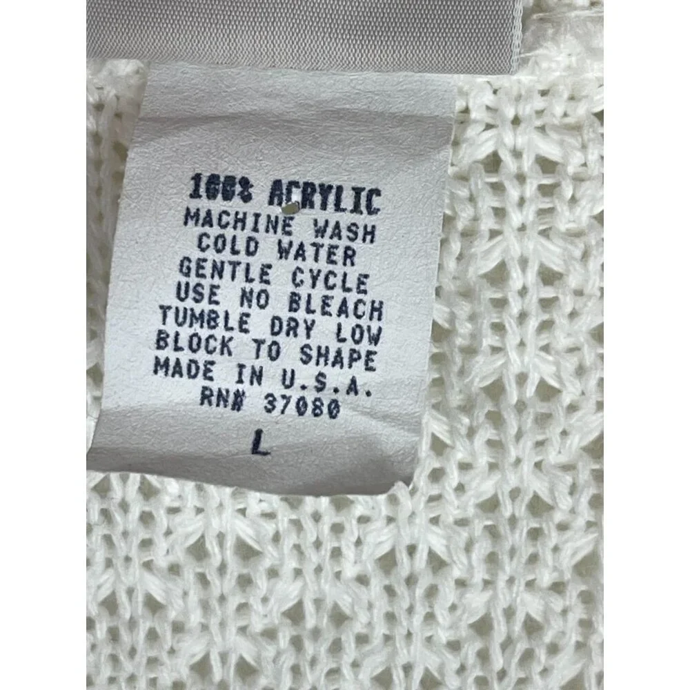 Fiorlini Women's Large Ivory Open Knit Sweater